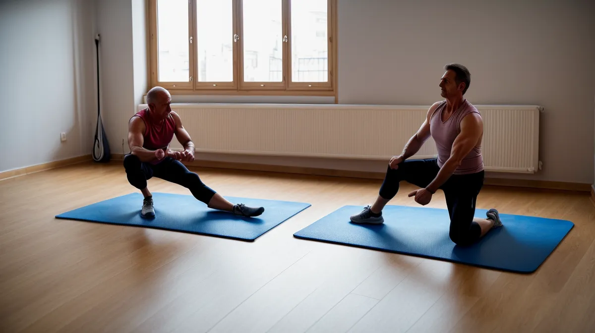 Programme de musculation maison pour homme : séance de remise en forme dans un salon à Dijon