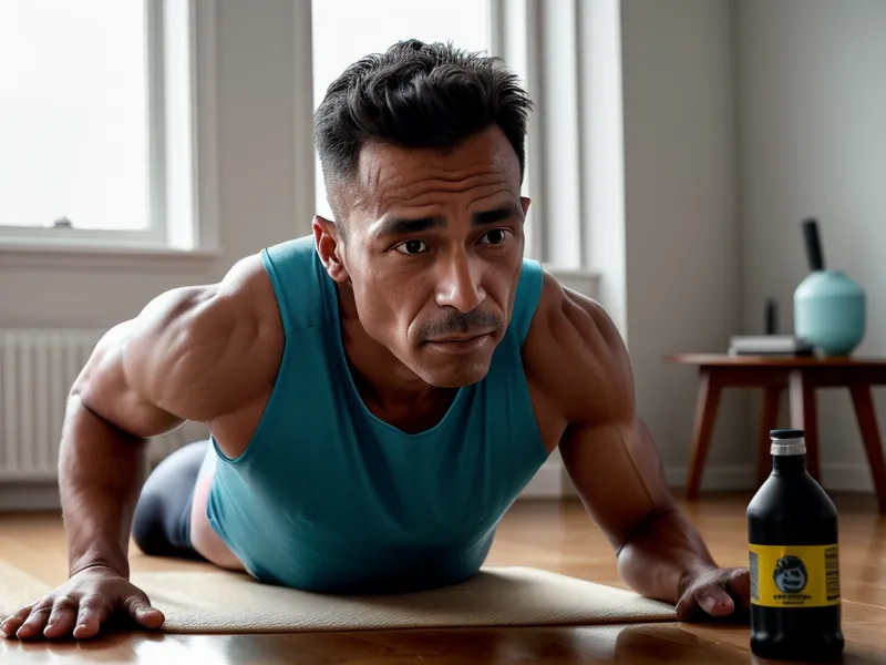 Séance de gainage à la maison dans un programme de musculation sans saut