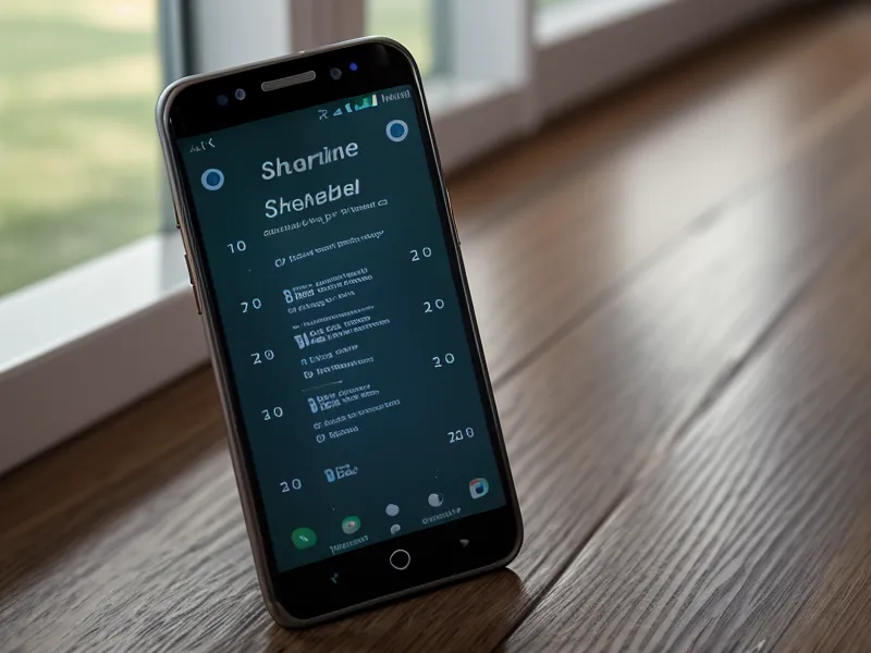 Planning de fitness affiché sur un téléphone posé au sol