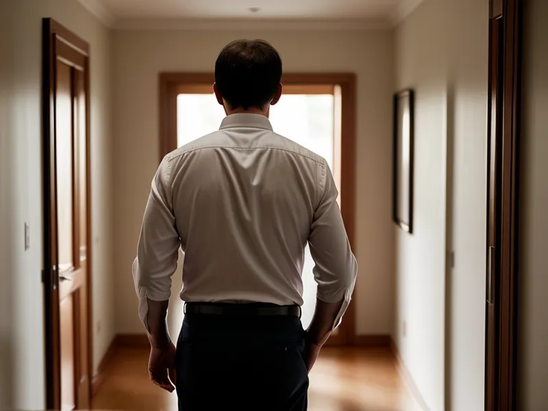 Homme de plus de 40 ans observant ses progrès après un programme de musculation à la maison