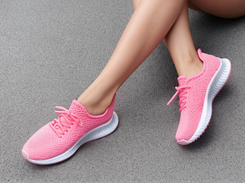 Pieds posés sur un tapis de sport, prêts pour une séance de remise en forme à la maison